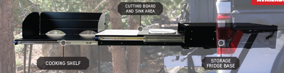 Overland Vehicle Systems Camp Cargo Box Kitchen With Slide Out Sink, Cooking Shelf and Work Station 21010401