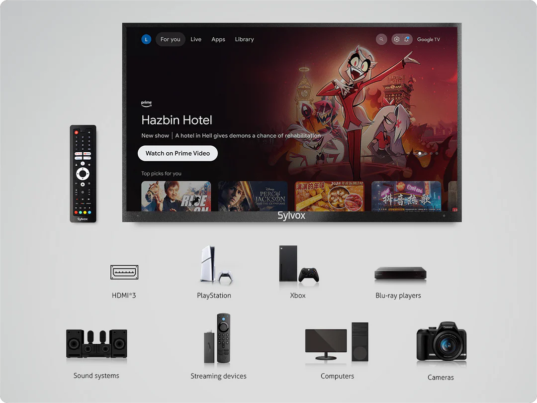 Sylvox 65" Outdoor Partial Sun TV Deck Pro QLED Series 2.0 OQ65A2KHGD