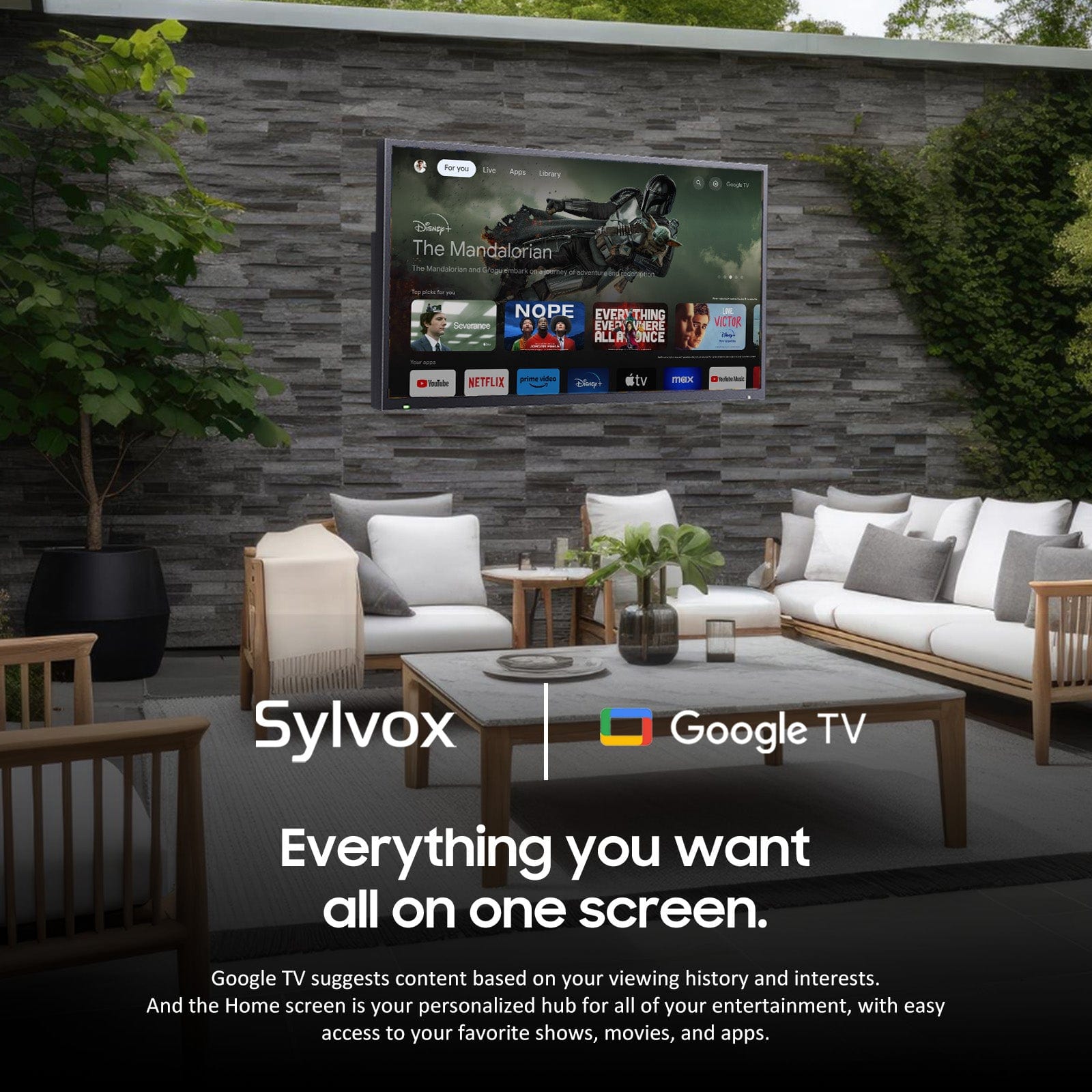 Sylvox 55" Outdoor partial sun TV QLED Deck Pro Series 2.0 OQ55A2KHGD