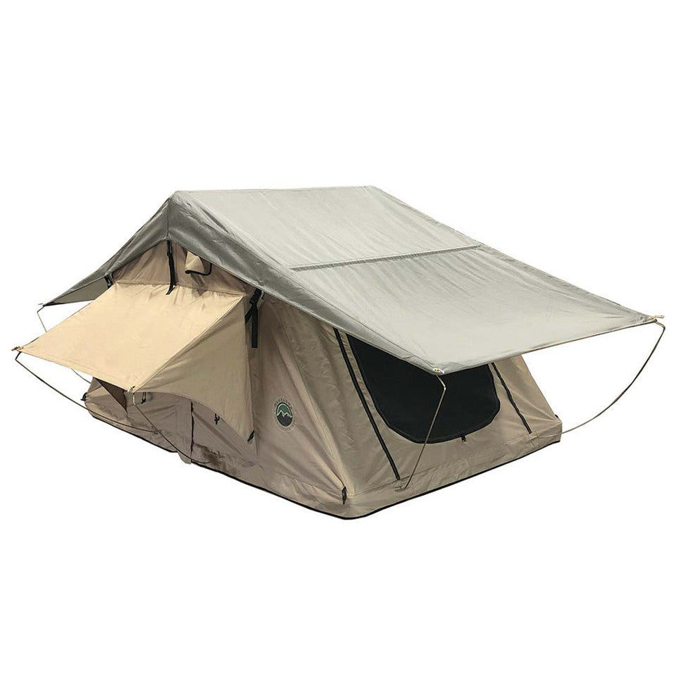 Overland Vehicle Systems LD TMBK 3 Soft Shell Roof Top Tent, Tan Body & Green Rainfly 18119733