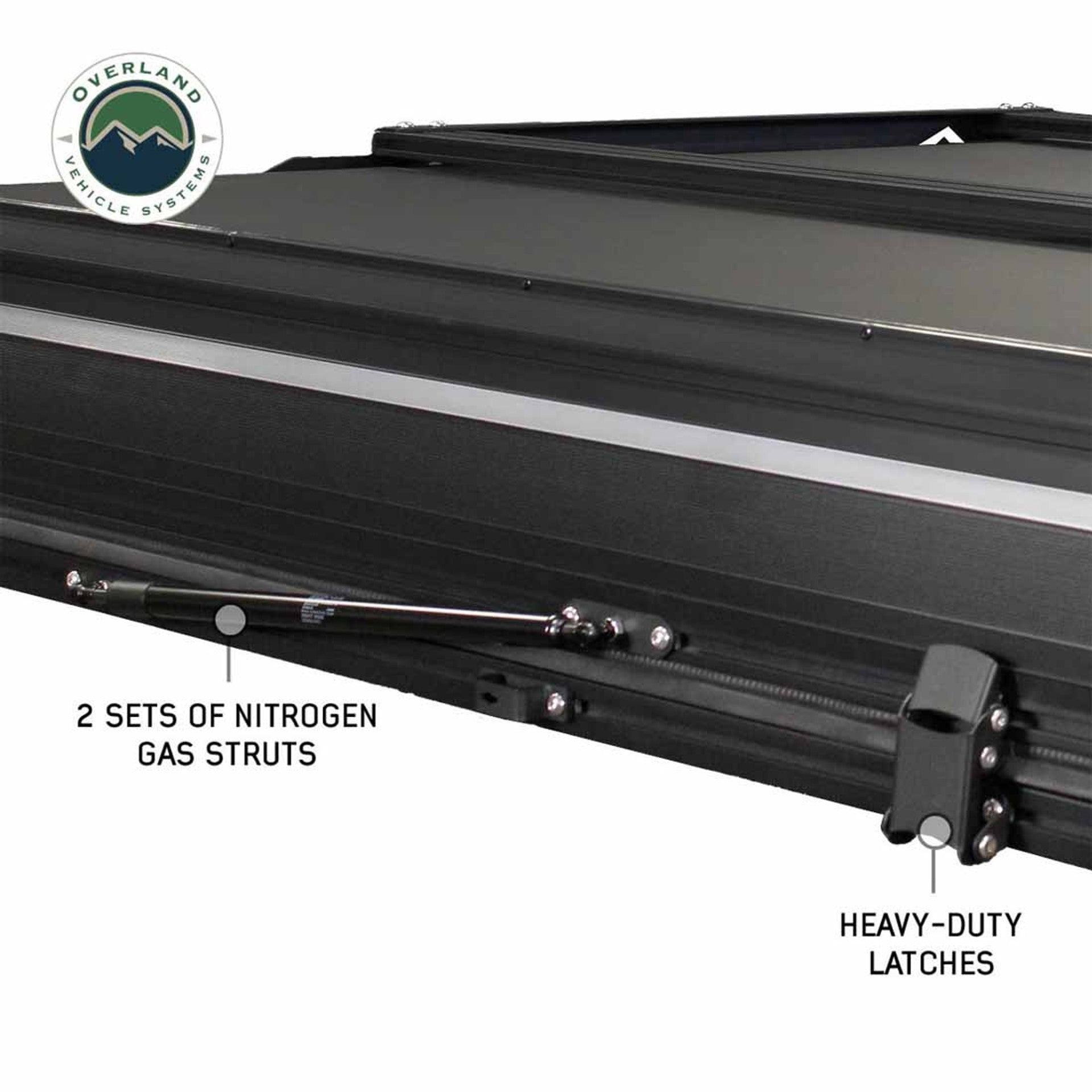 Overland Vehicle Systems XD Everest Cantilever Aluminum Hard Shell Roof Top Tent, Blue Body & Black Rainfly 18489902