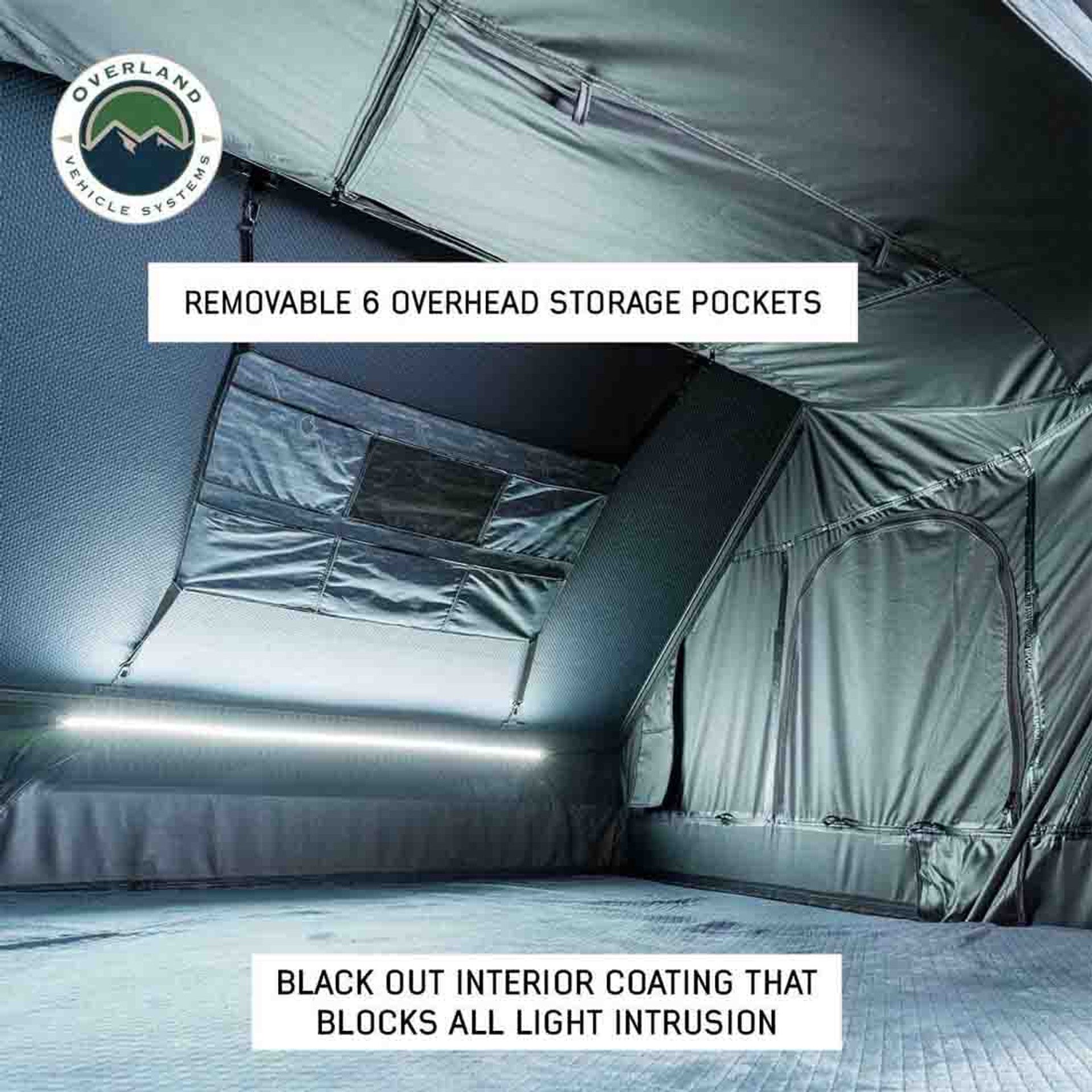 Overland Vehicle Systems XD Everest Cantilever Aluminum Hard Shell Roof Top Tent, Blue Body & Black Rainfly 18489902