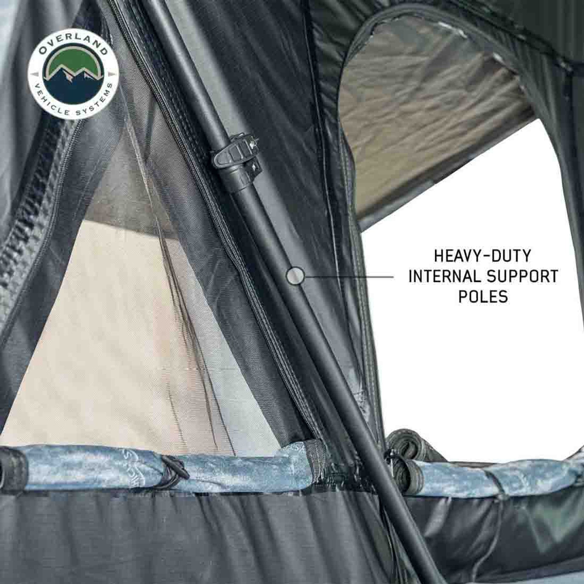 Overland Vehicle Systems XD Everest Cantilever Aluminum Hard Shell Roof Top Tent, Blue Body & Black Rainfly 18489902