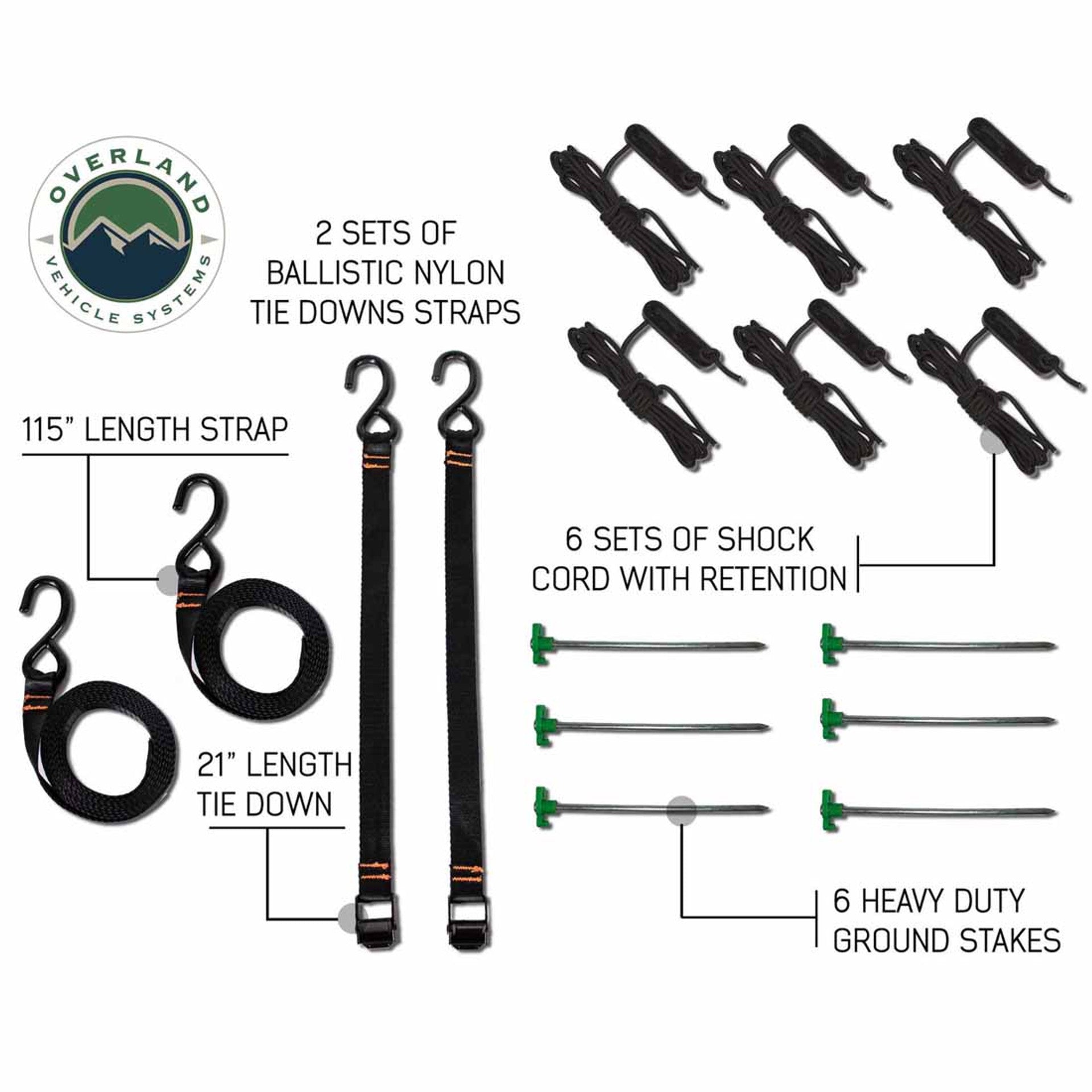 Overland Vehicle Systems HD Nomadic 270 Degree Awning & Wall 1, 2, & 3, Mounting Brackets - Driver Side 19539907