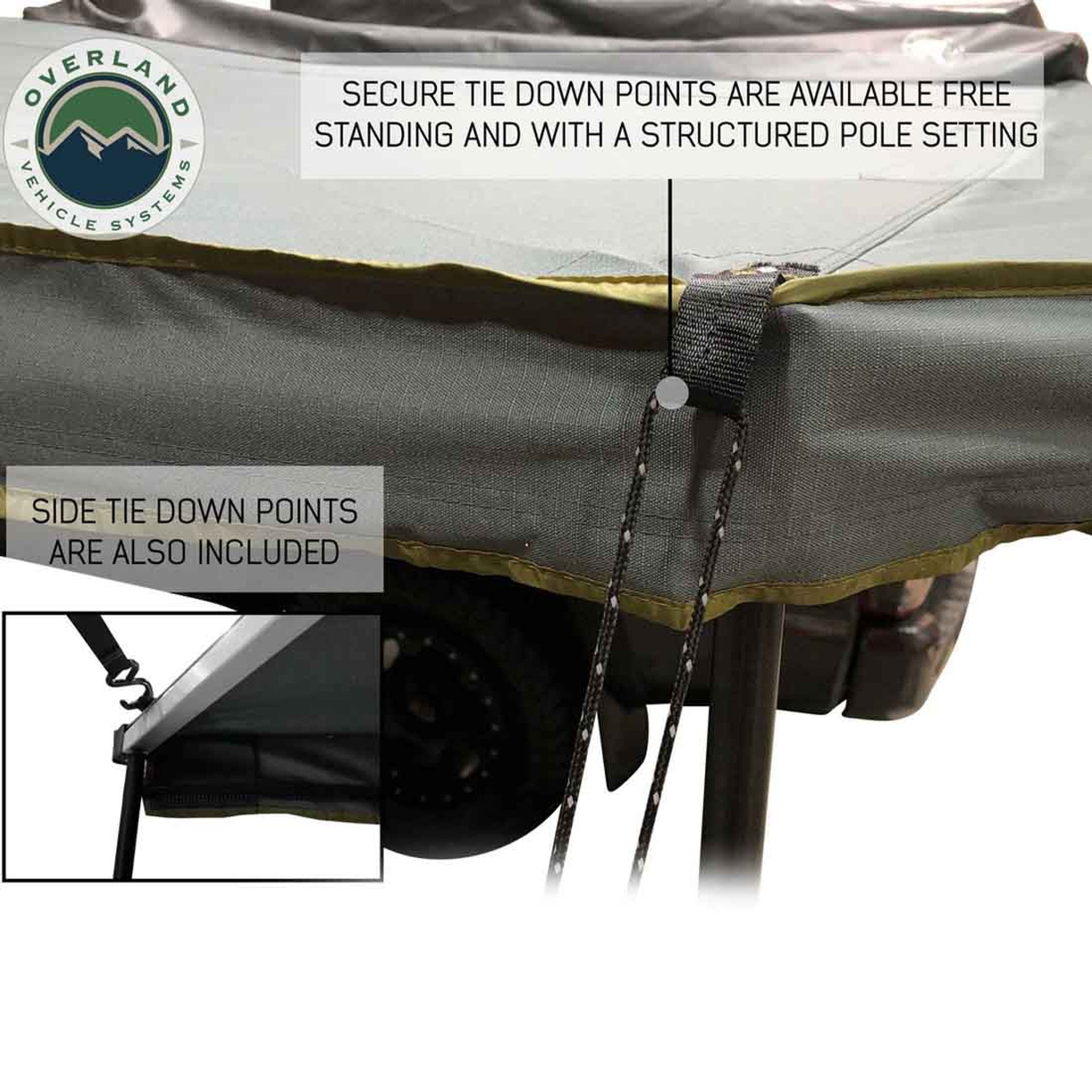 Overland Vehicle Systems HD Nomadic 270 Degree Awning & Wall 1, 2, & 3, Mounting Brackets - Driver Side 19539907