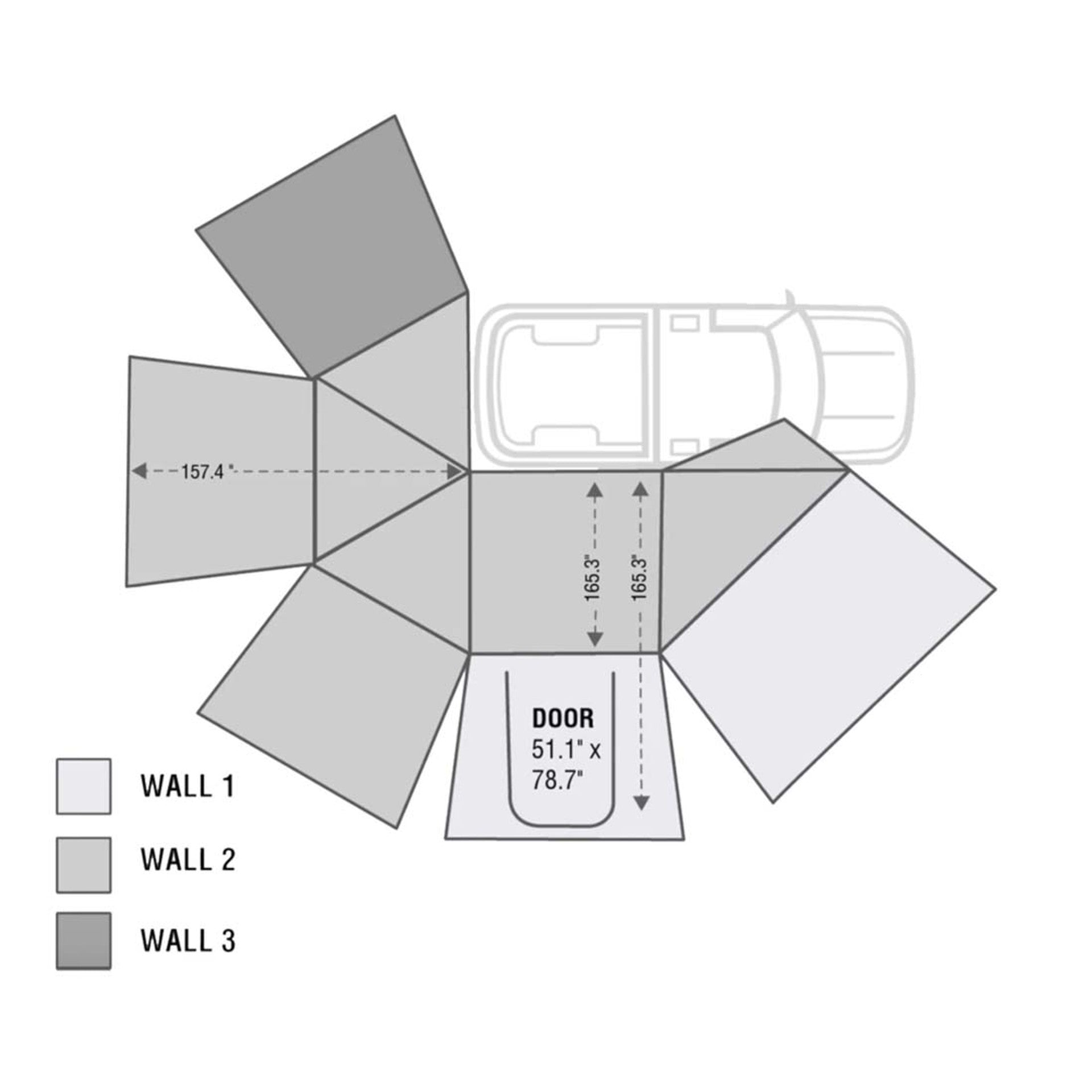 Overland Vehicle Systems HD Nomadic 270 Degree Awning & Wall 1, 2, & 3, Mounting Brackets - Driver Side 19539907