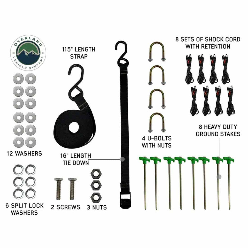 Overland Vehicle Systems HD Nomadic 270 LT Awning & Wall 1, 2, & Mounting Brackets 19579907