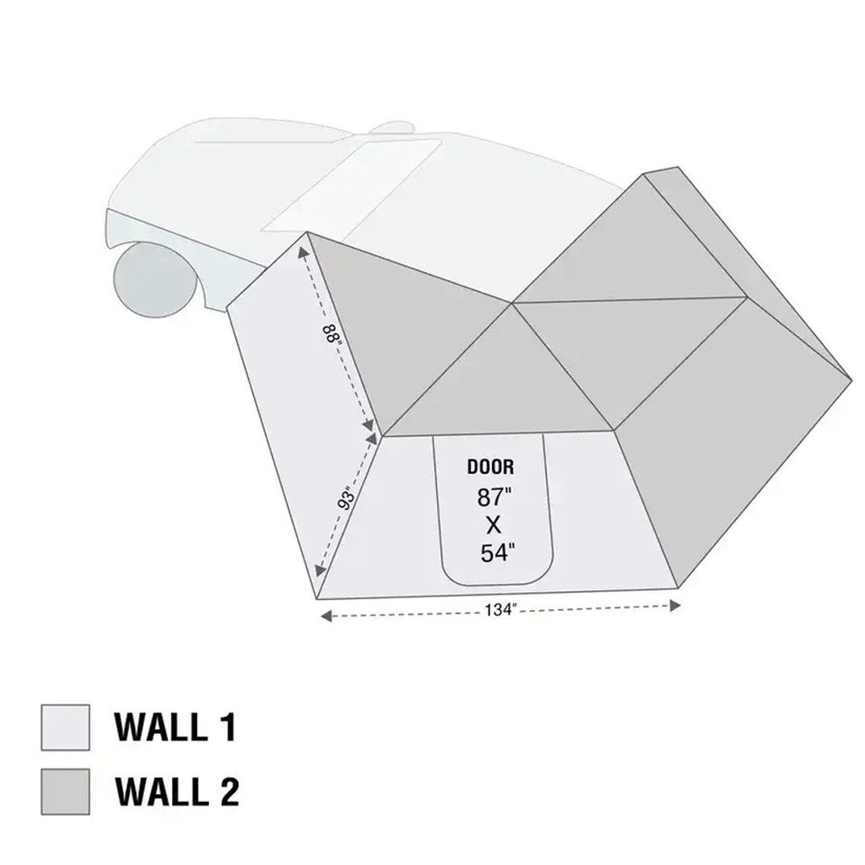 Overland Vehicle Systems HD Nomadic 270 LT Awning & Wall 1, 2, & Mounting Brackets 19579907