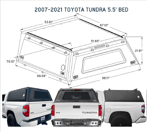 Overland Vehicle Systems Expedition Truck Cap W/Full Wing Doors, Front and Rear Windows & 3rd Brake Light 70100001
