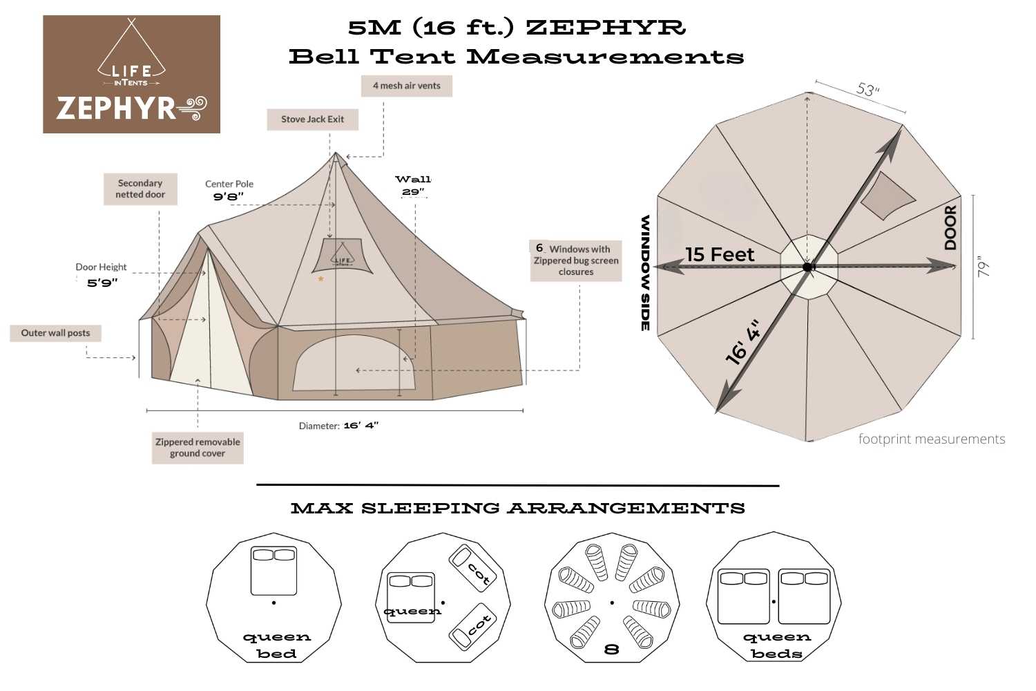 16' (5M) Zephyr™ Tent Cabin