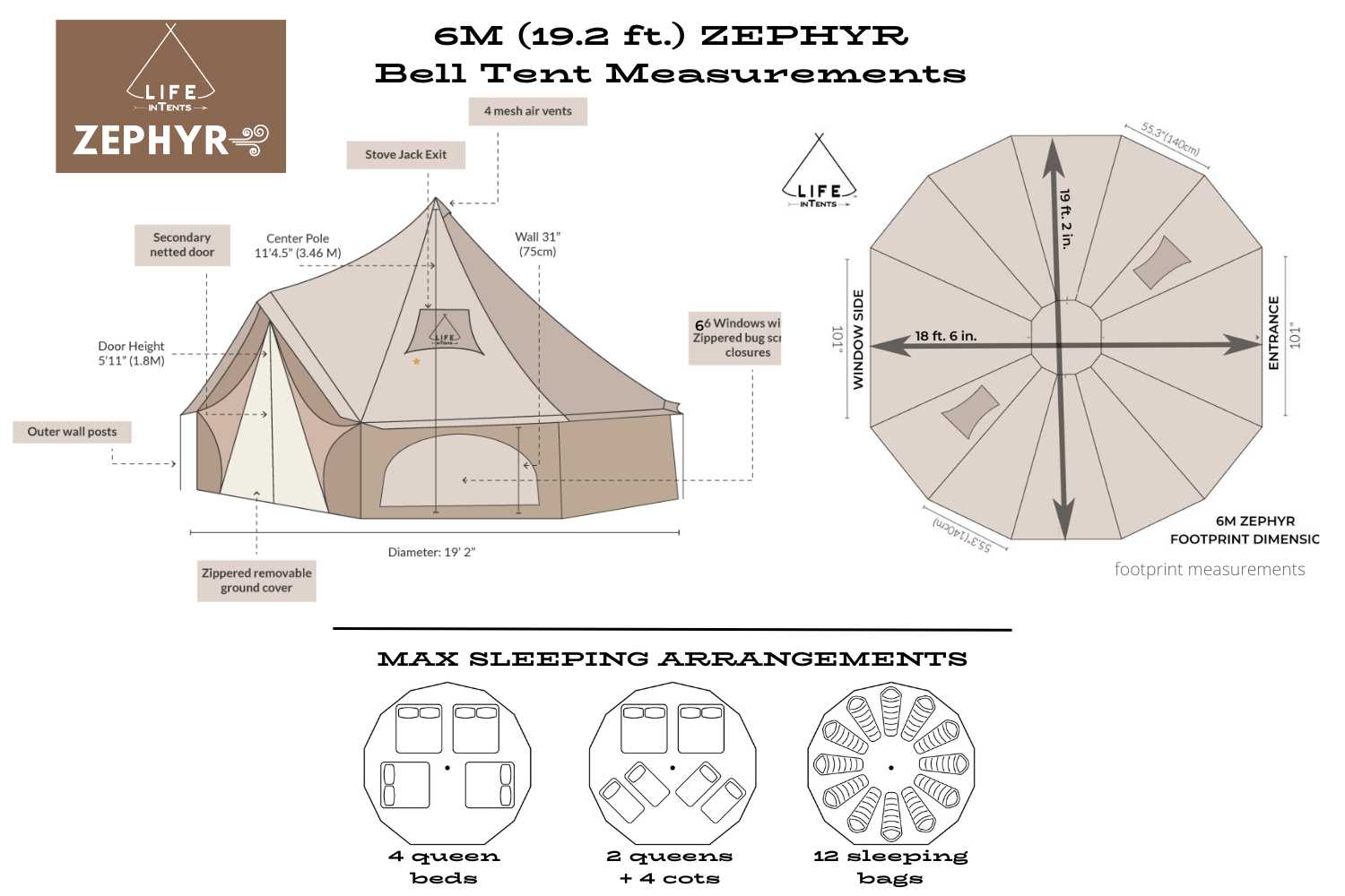 19' (6M) Zephyr™ Cabin Tent