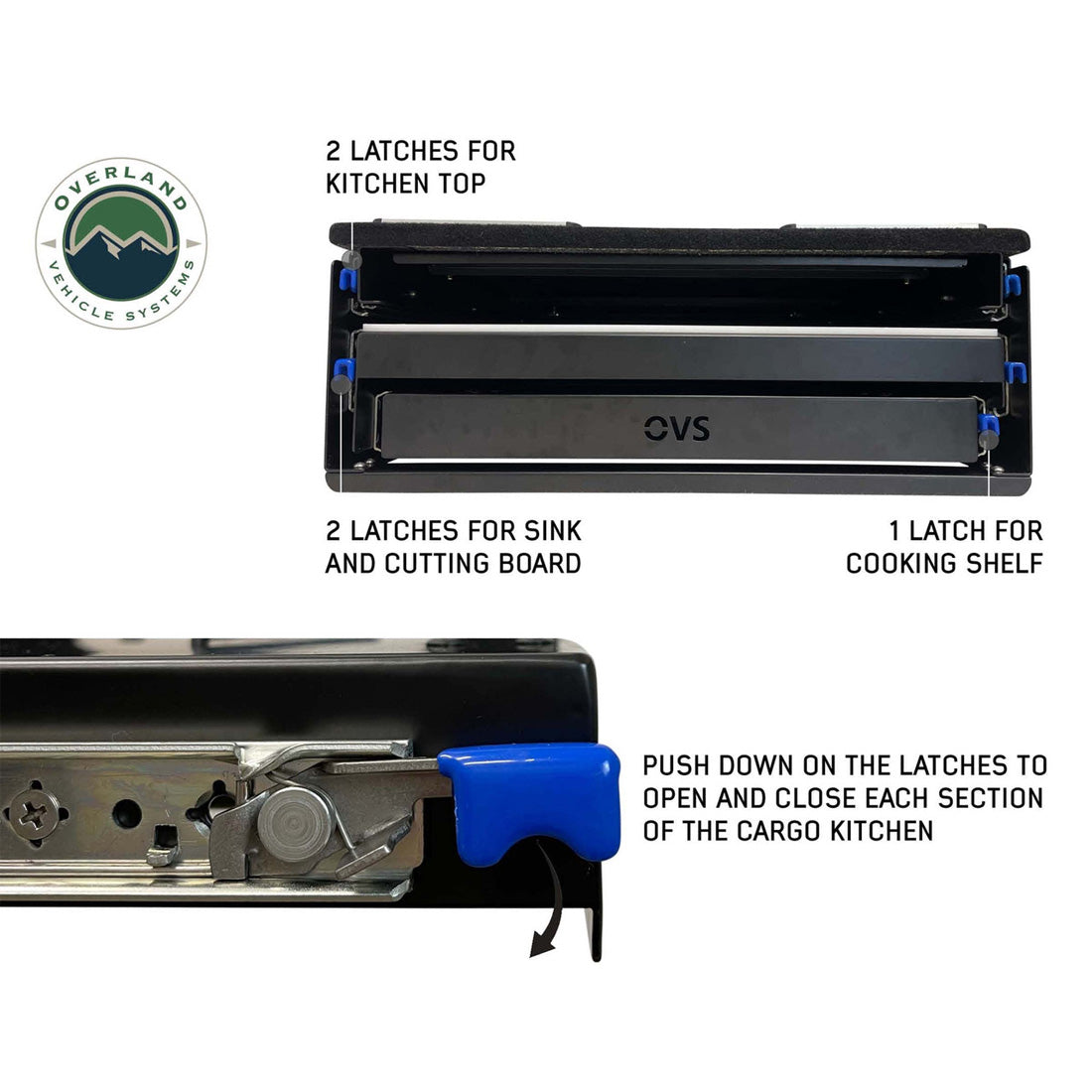 Overland Vehicle Systems Camp Cargo Box Kitchen With Slide Out Sink, Cooking Shelf and Work Station 21010401