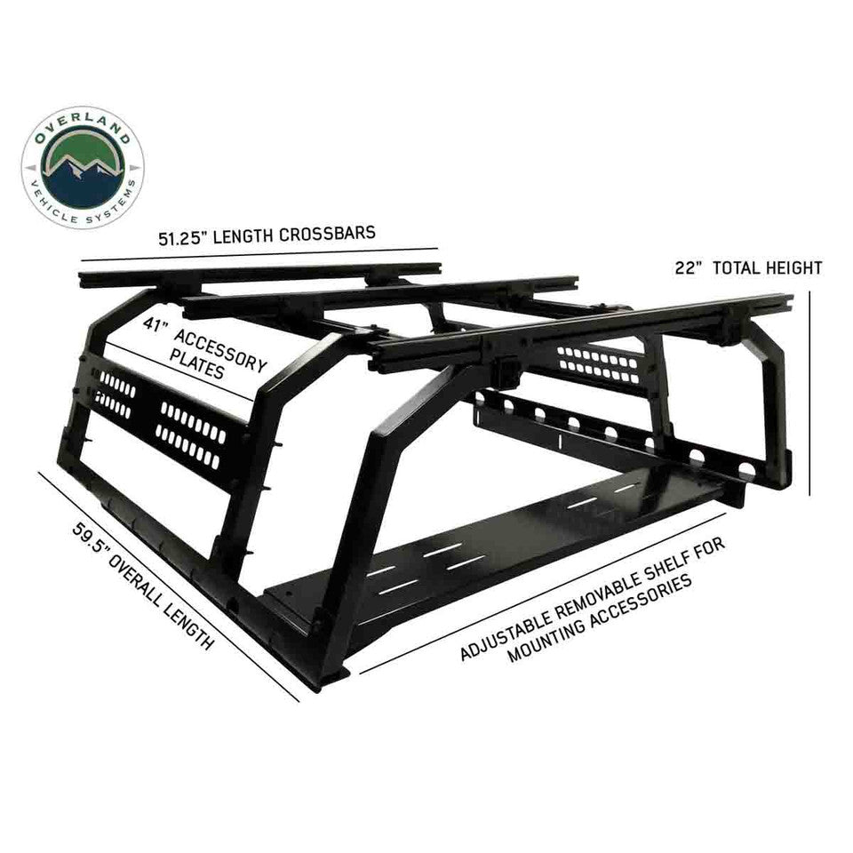 Overland Vehicle Systems Discovery Rack - Mid Size Truck Short Bed Application 22030101