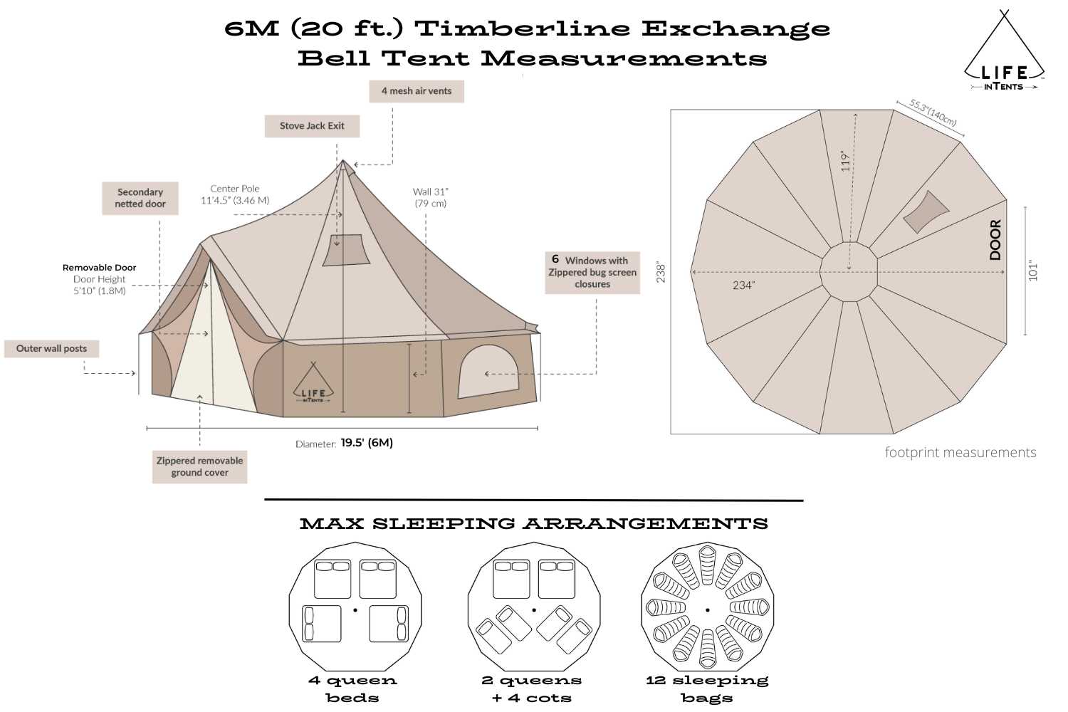 20' (6M) Timberline Exchange™  Bell Tent