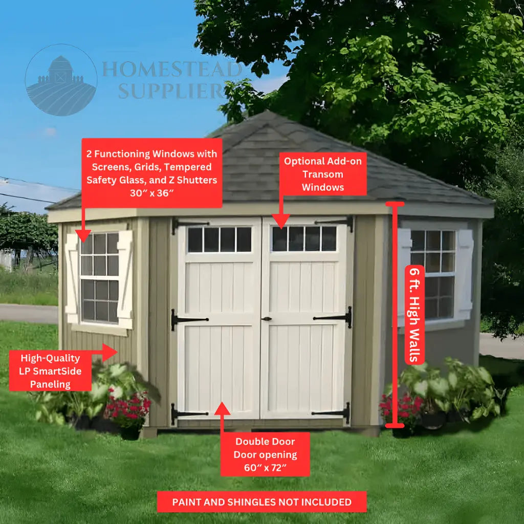 Little Cottage Co. Colonial Five-Corner 10x10 Shed Kit