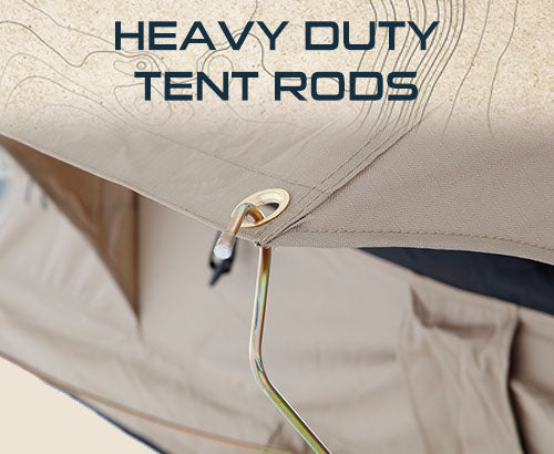 Overland Vehicle Systems LD TMBK 3 Soft Shell Roof Top Tent, Tan Body & Green Rainfly 18119733