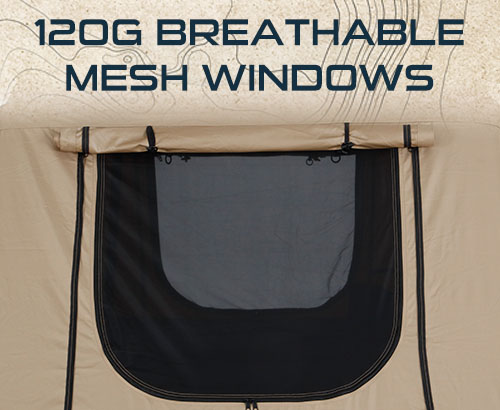 Overland Vehicle Systems LD TMBK 3 Soft Shell Roof Top Tent, Tan Body & Green Rainfly 18119733